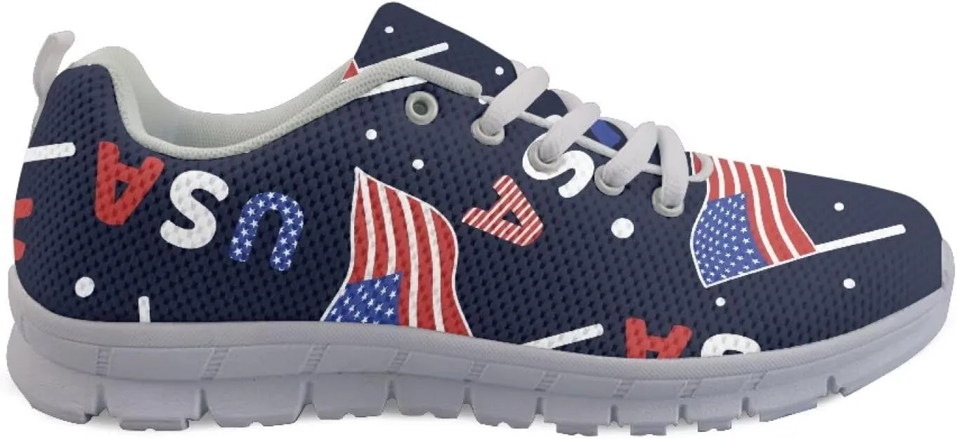 GIFTPUZZ Unisex Outdoor Trainers Sneaker and Walking Shoes Women Men Independence Day Party Shoes Size 39-48