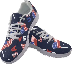 GIFTPUZZ Unisex Outdoor Trainers Sneaker and Walking Shoes Women Men Independence Day Party Shoes Size 39-48