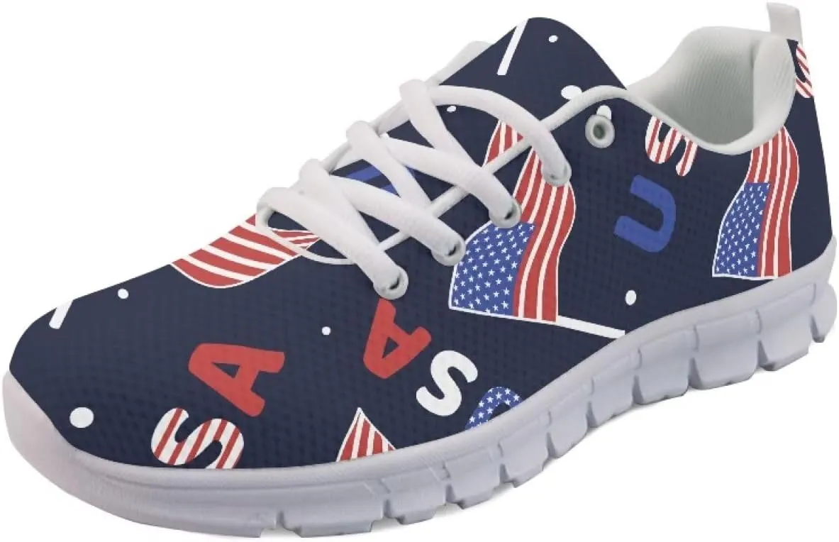 GIFTPUZZ Unisex Outdoor Trainers Sneaker and Walking Shoes Women Men Independence Day Party Shoes Size 39-48