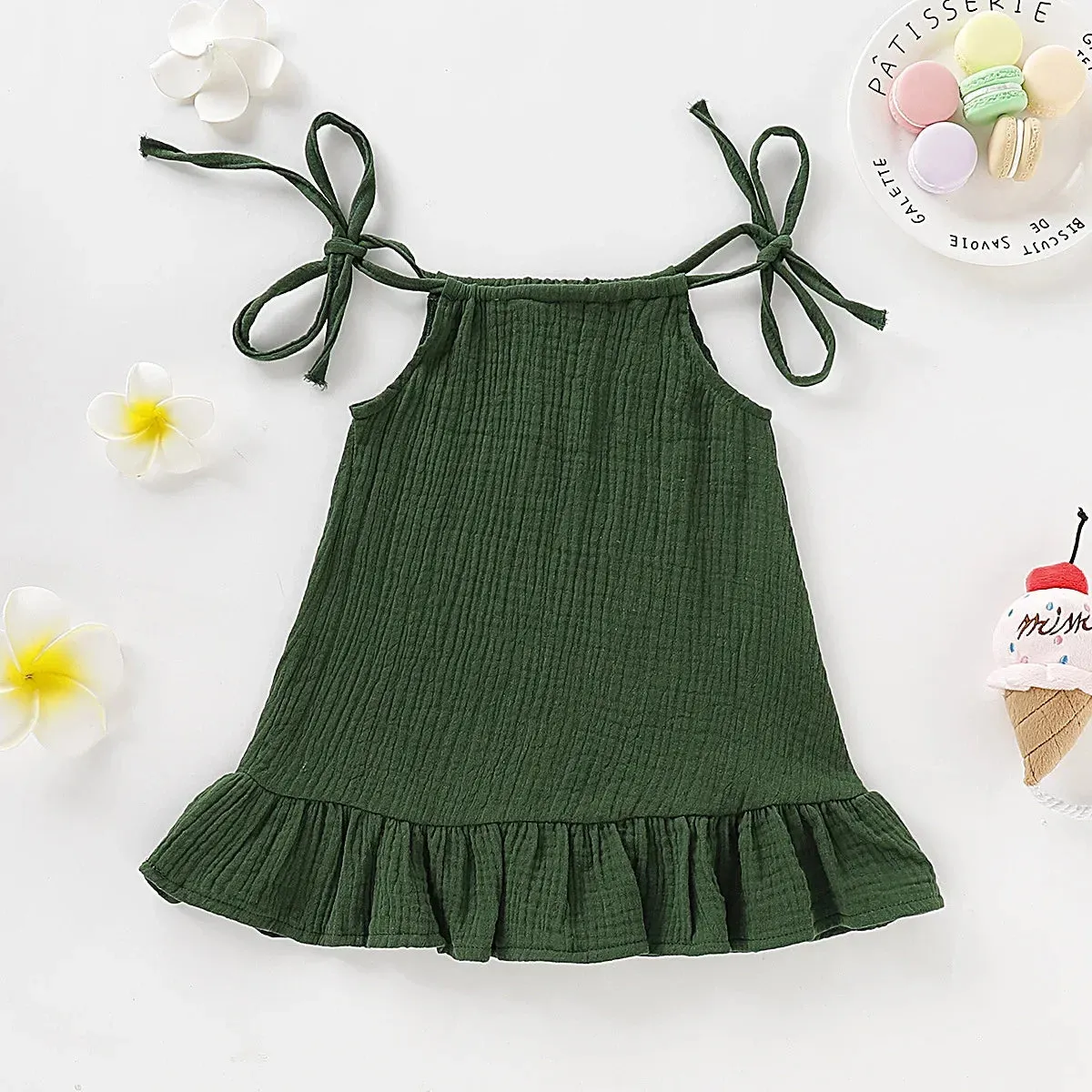 Girl Sleeveless Ruffles Dress