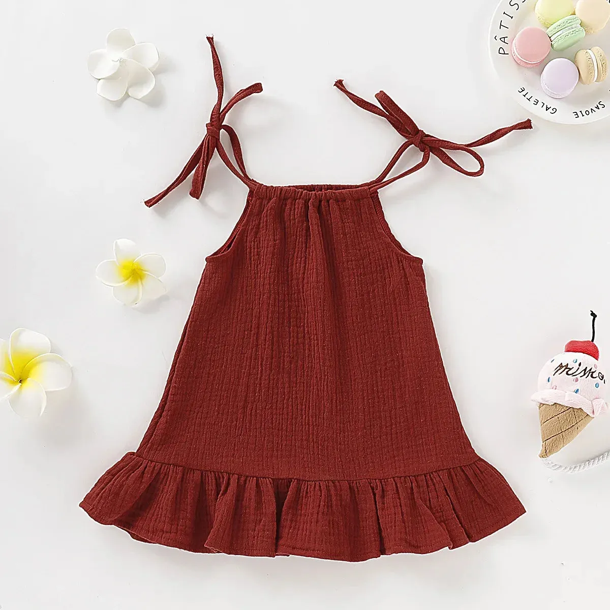 Girl Sleeveless Ruffles Dress