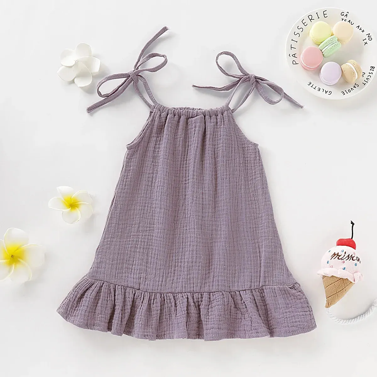 Girl Sleeveless Ruffles Dress