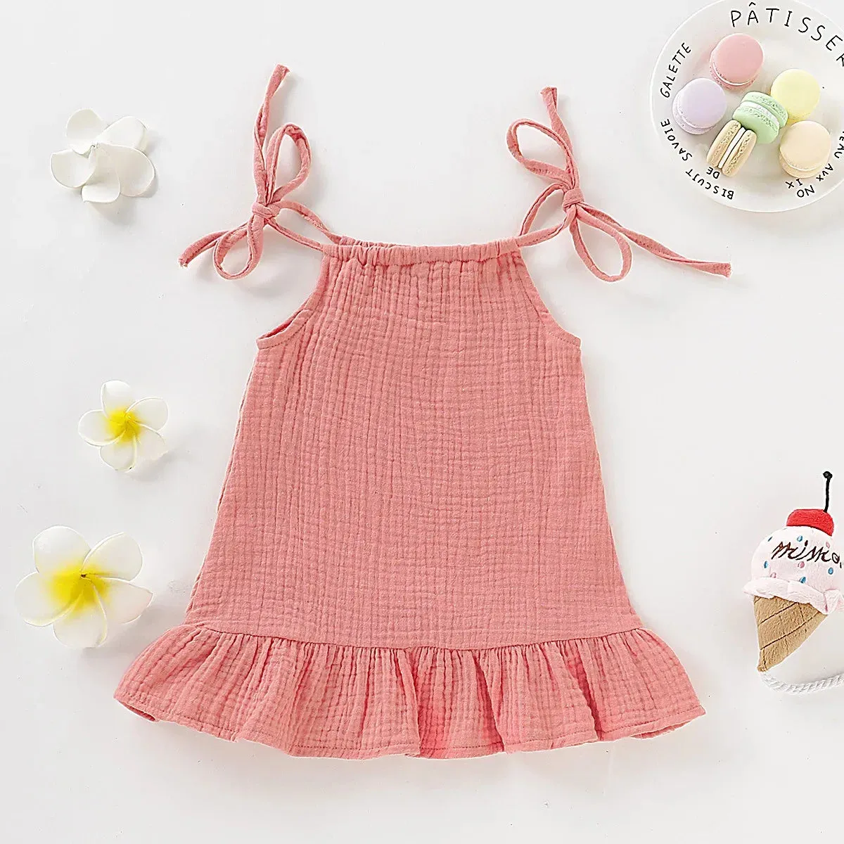 Girl Sleeveless Ruffles Dress