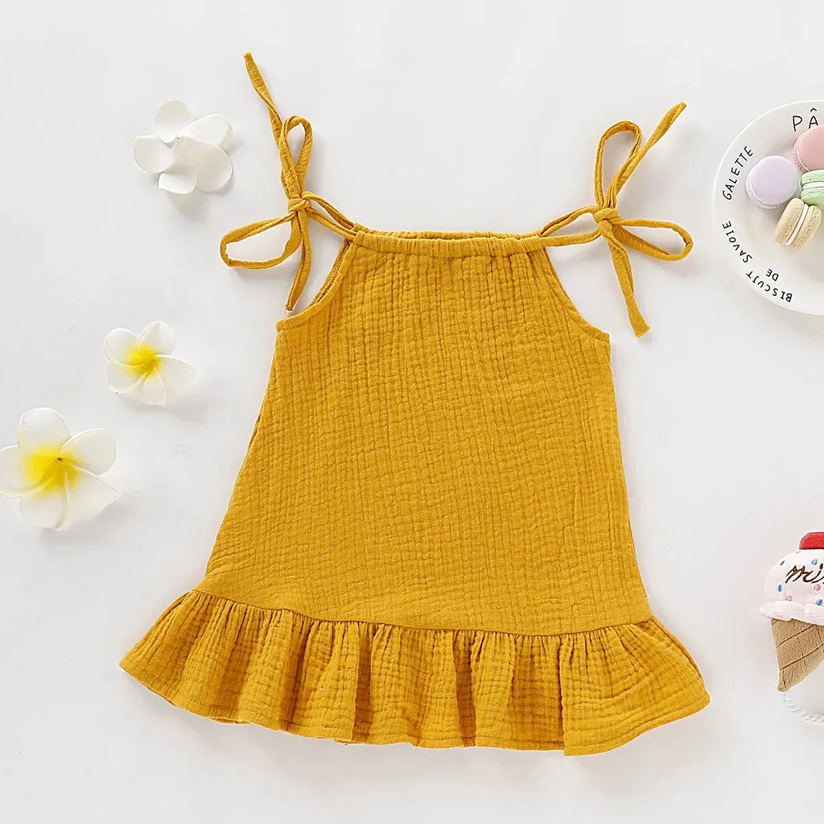 Girl Sleeveless Ruffles Dress