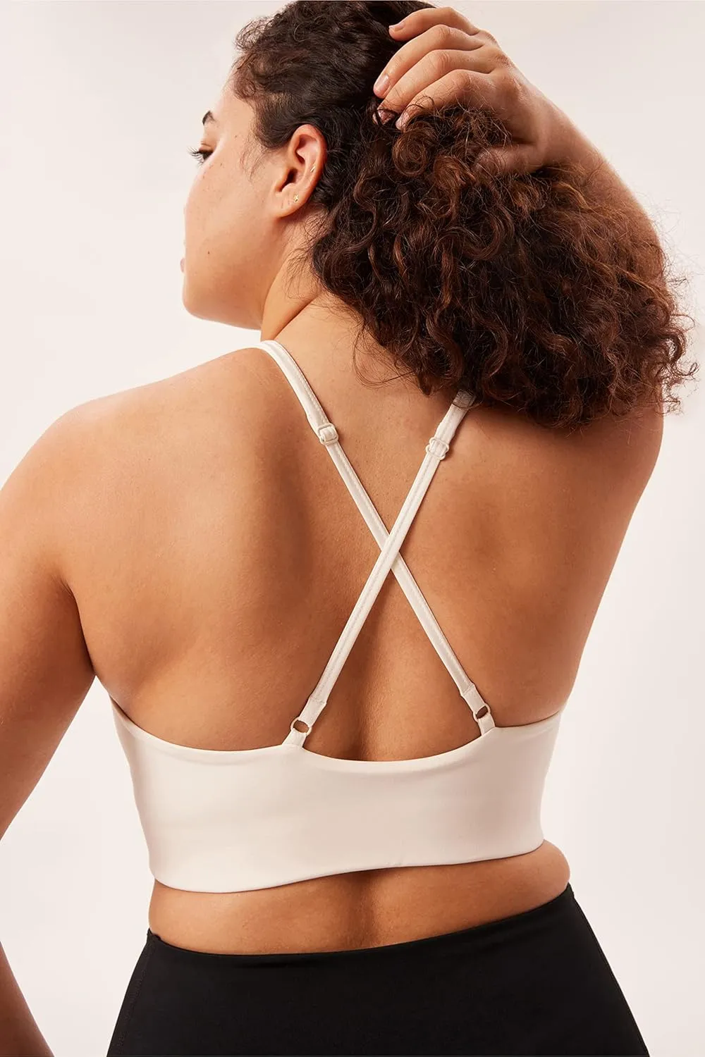 Girlfriend Collective Topanga Halter Sports Bra for Women, High Neck Sports Bra Workout