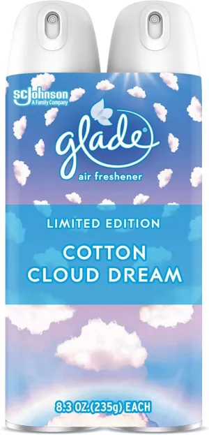 Glade Air Freshener, Room Spray, Cotton Cloud Dream, 8.3 Oz, 2 Count