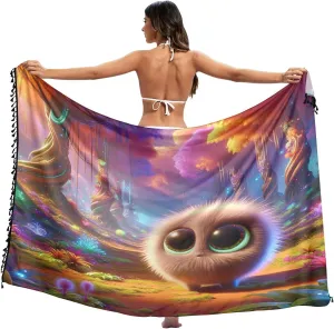 Green Marble Texture on Sarong Cover Up, Fringe Sarong Wrap, Beach Sarong for Women, Summer Wrap