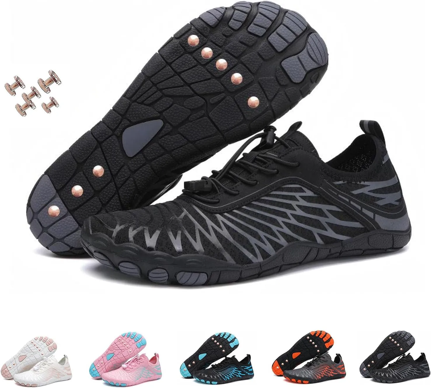 Grounding Shoes with Copper, Outdoor Waterproof Non-Slip Grounded Barefoot Footwear Hike Shoes for Womens Mens
