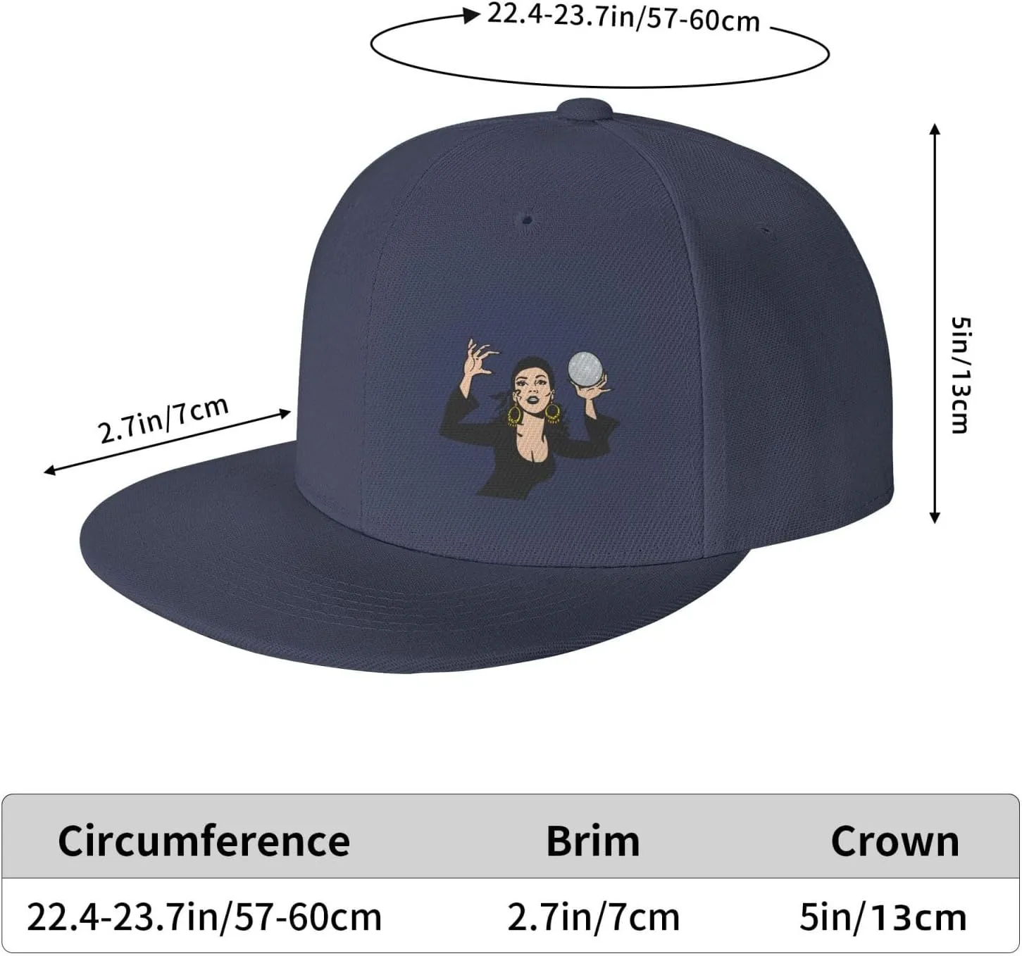 Gypsy Fortune Teller Snapback Hats for Men Women Baseball Cap Flat Bill Brim Hat