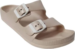 H2K Women's Lightweight Comfort Soft Slides EVA Adjustable Double Buckle Flat Sandals Buddy