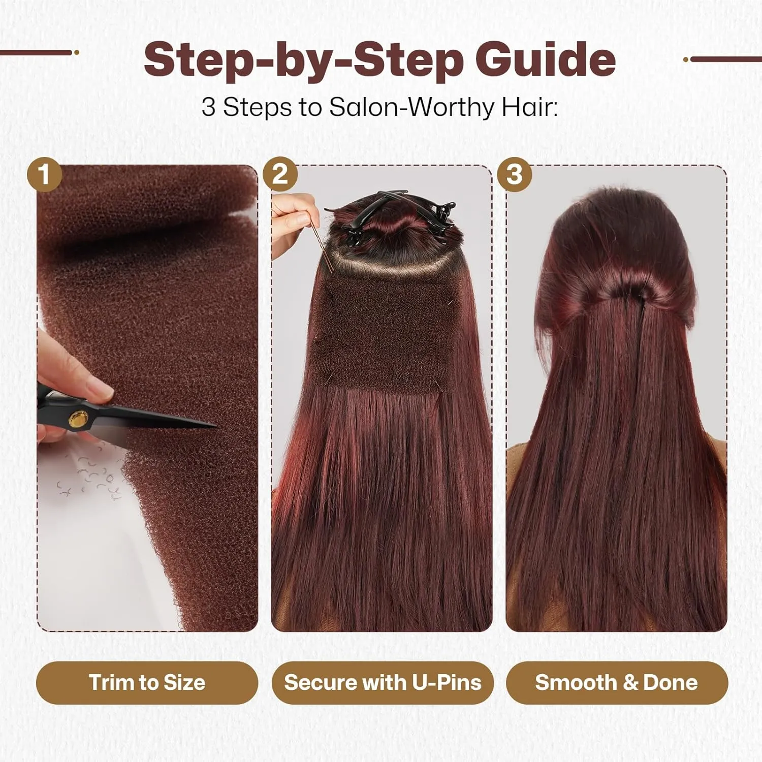 Hair Padding for Updos | Volumizing Hair Donut Bun Maker | Sponge Hair Filler Pads & Undetectable Updo Tool | Includes Bobby Pins, U Shape Hair Pin, Comb and Plastic Clips