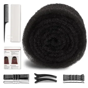 Hair Padding for Updos | Volumizing Hair Donut Bun Maker | Sponge Hair Filler Pads & Undetectable Updo Tool | Includes Bobby Pins, U Shape Hair Pin, Comb and Plastic Clips