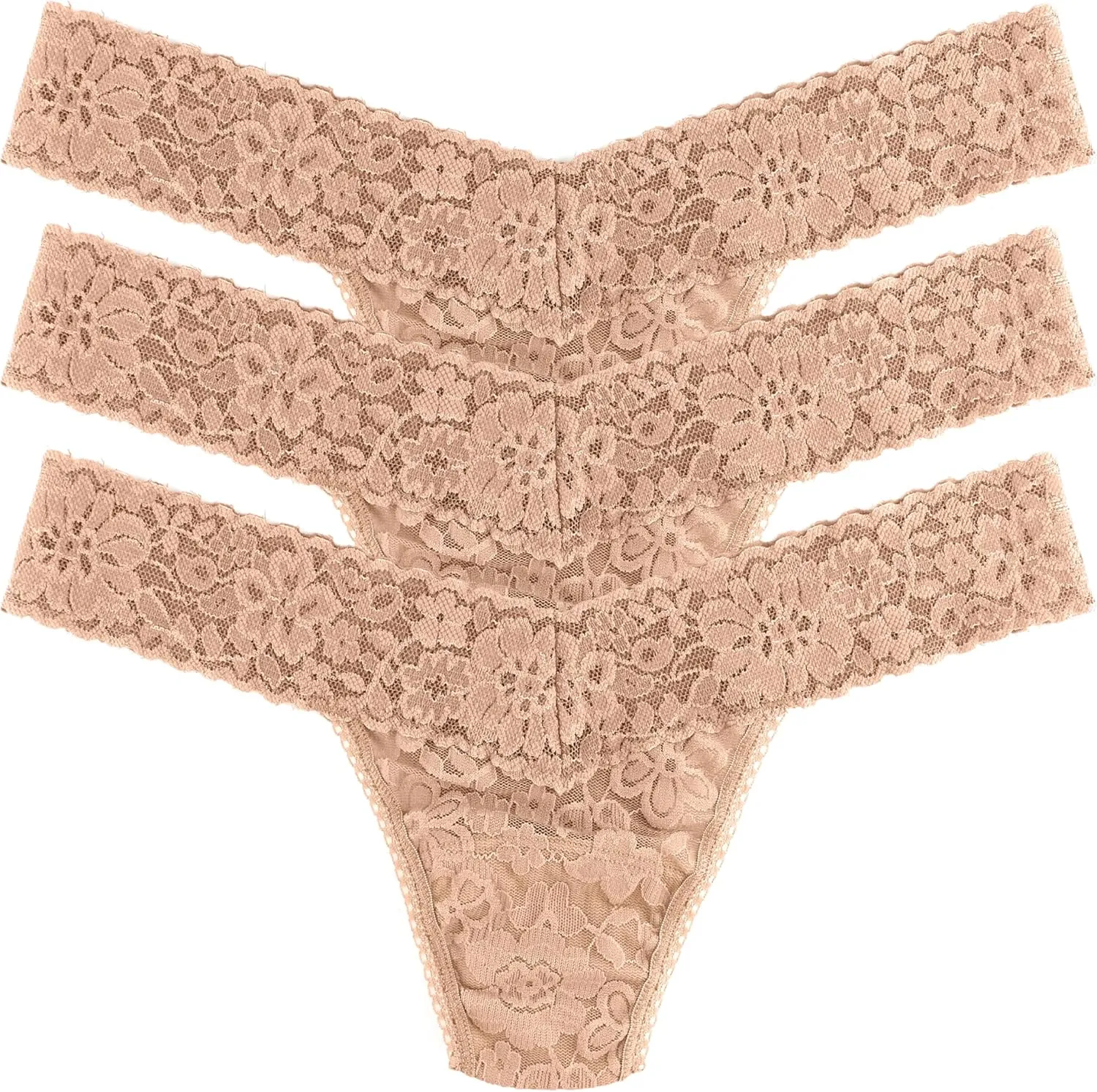 hanky panky - Daily Lace Low Rise Thongs for Women | 3 pack | Comfortable Seamless Underwear Lingerie | One Size (2-12)