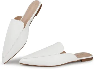 Hawkwell Women's Backless Slip on Slides Comfortable Loafer Shoes Flats Pointed Toe Mules
