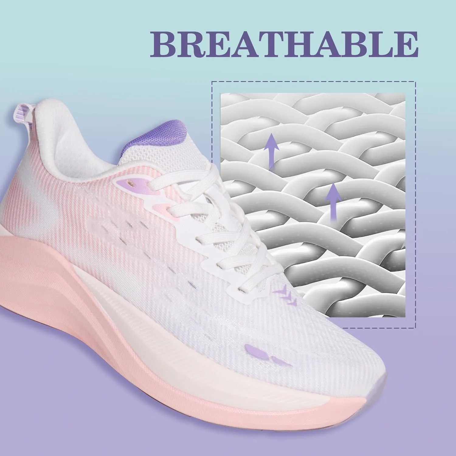 Hawkwell Women's Cloud Zero Active Cushion Breathable Tennis Walking Fashion Sneakers Gym Medical Work Shoes