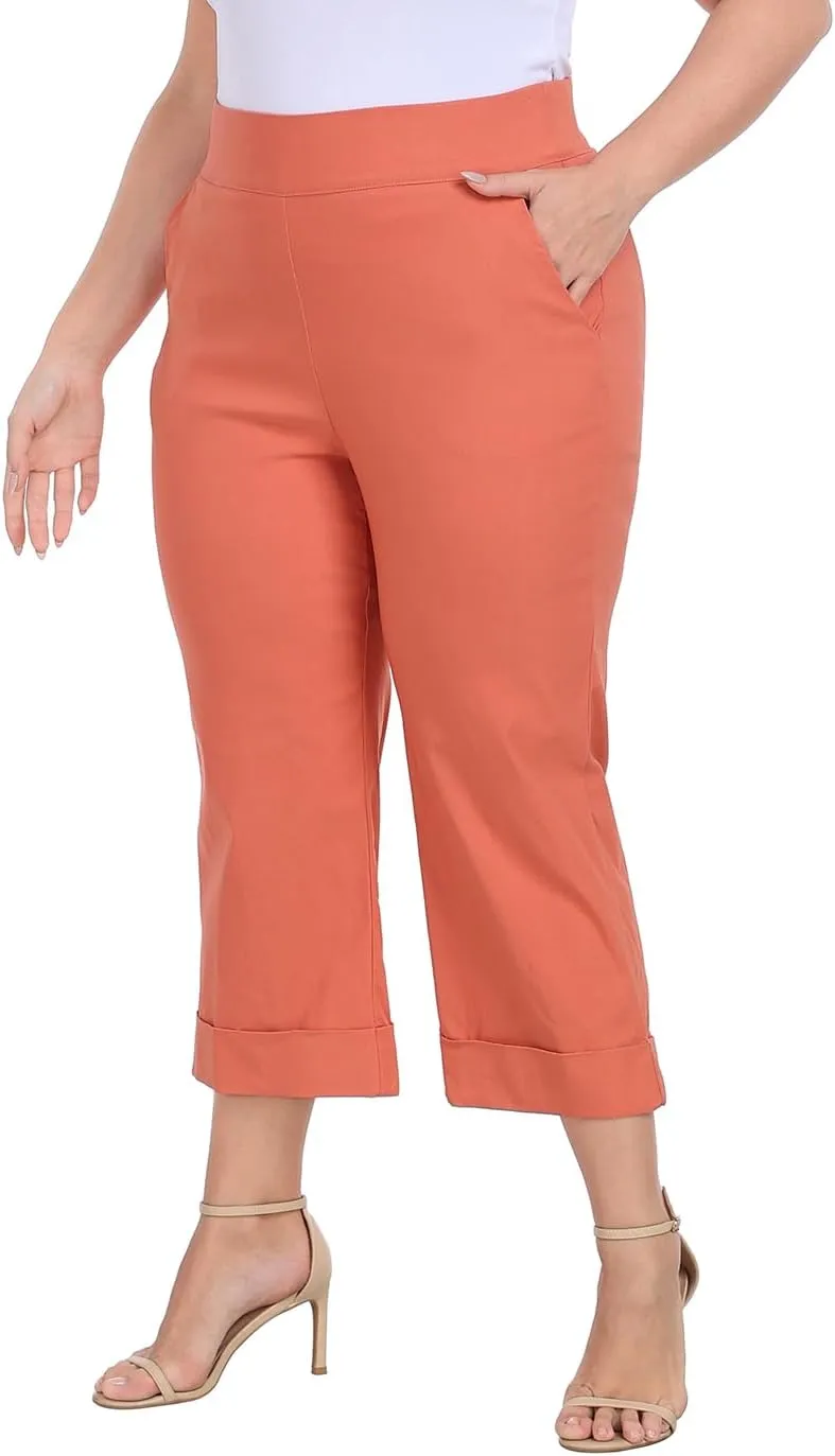 HDE Plus Size Pull On Capris for Women