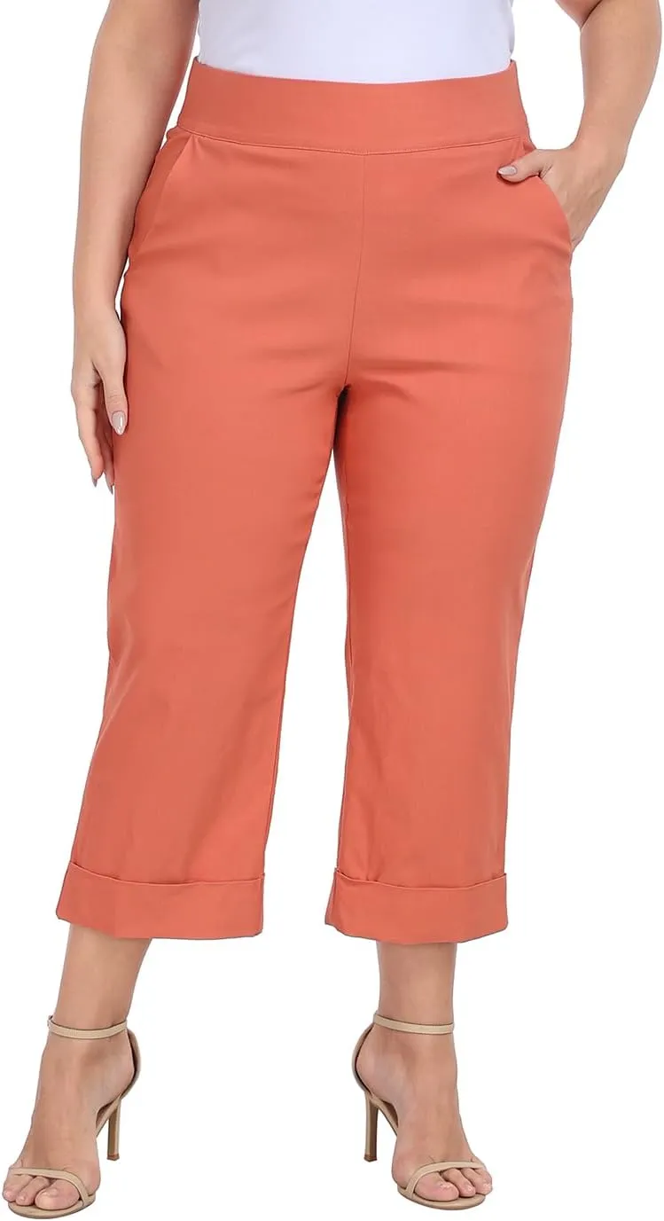 HDE Plus Size Pull On Capris for Women