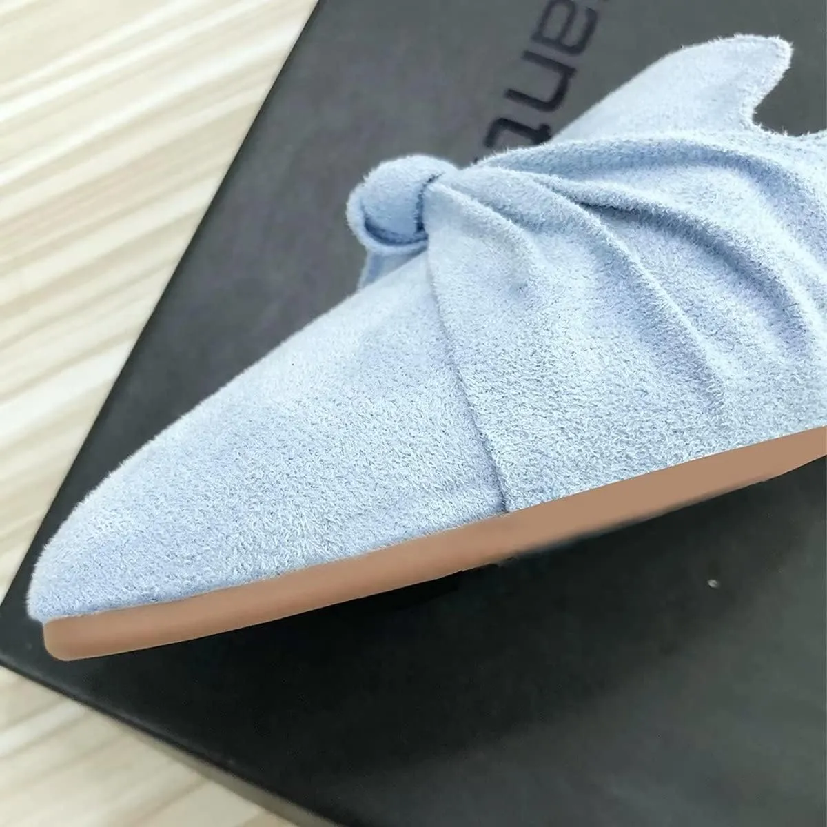 Hee grand Mules for Women Bowtie Mule Slippers Summer Square Toe Slip On Loafers Casual Suede Clogs Slides