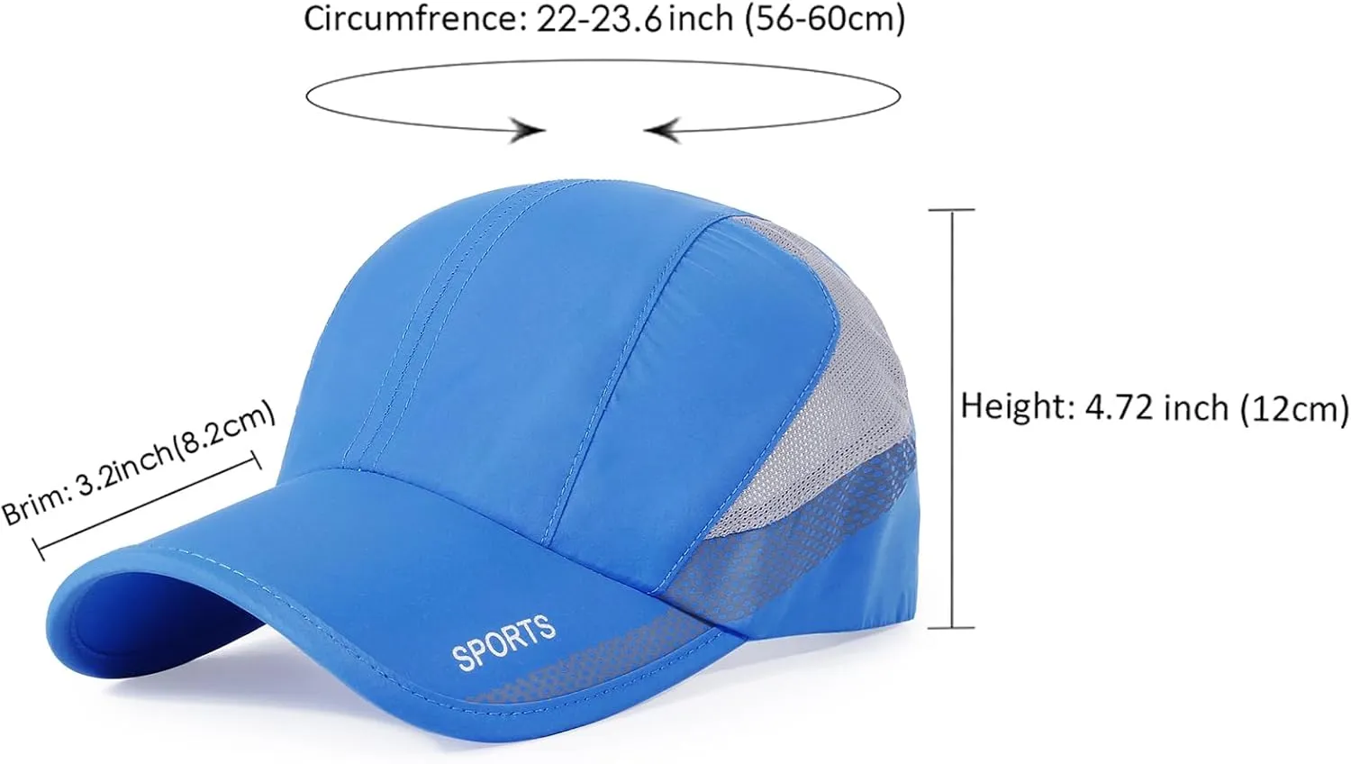 HH HOFNEN Quick Dry Cap Lightweight Running Hats Outdoor Airy Mesh Adjustable Sports Sun Hat UV Protection Hat for Men Women