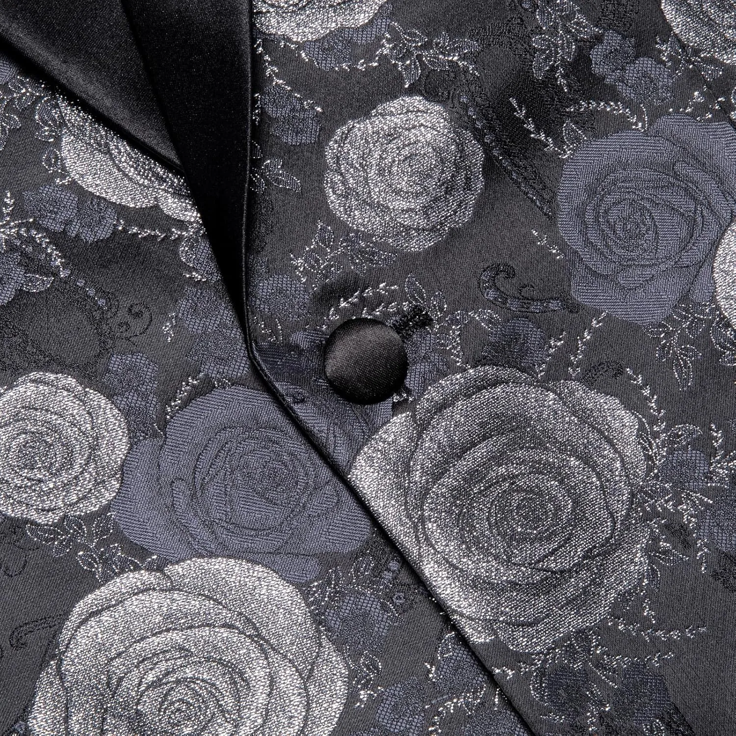 Hi-Tie Stylish Men Suit Jacket Blazer Shawl Lapel One Button Slim Fit Long Sleeve Jacket Tuxedo Party Dinner