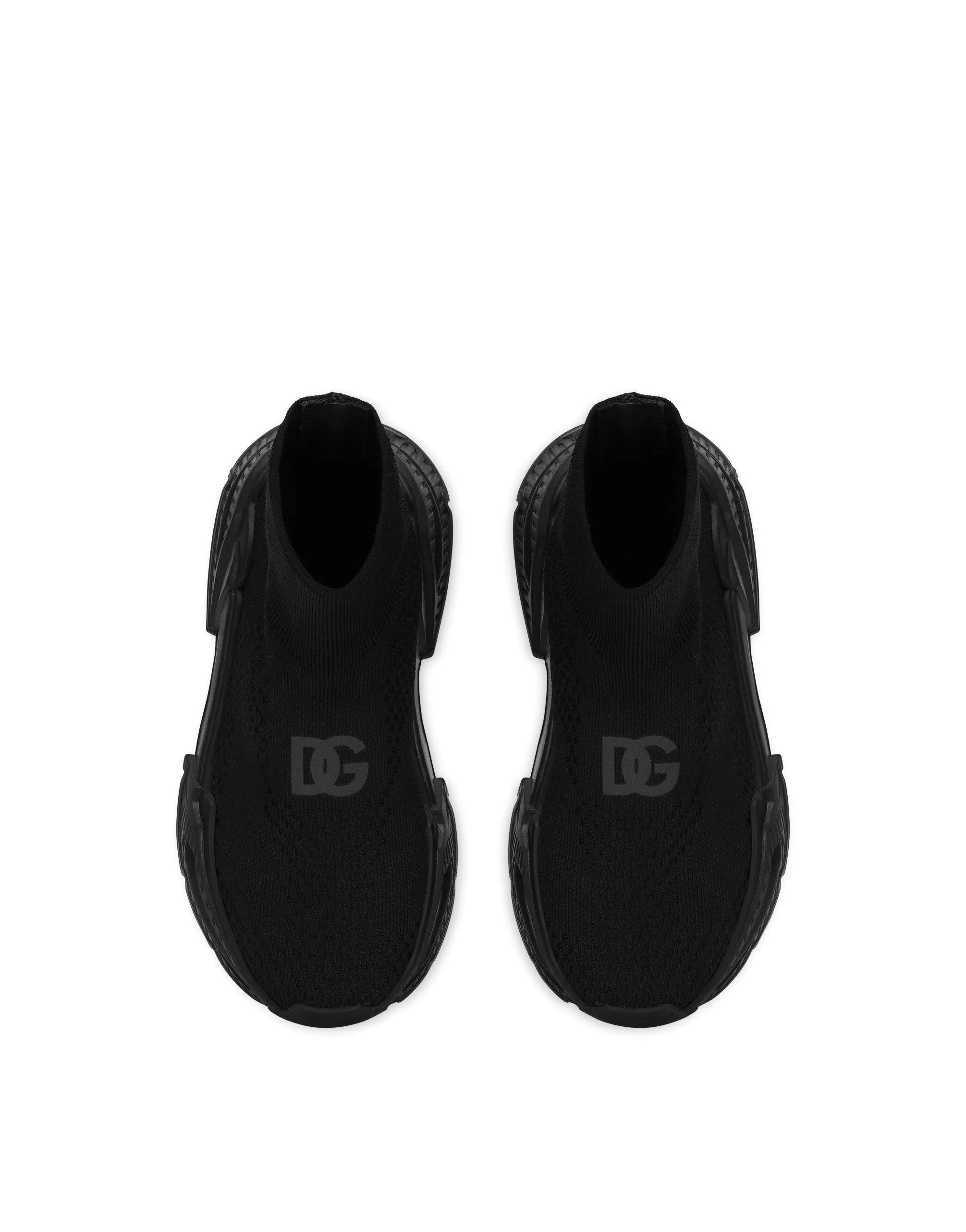 High-top slip-on sneakers in stretch mesh