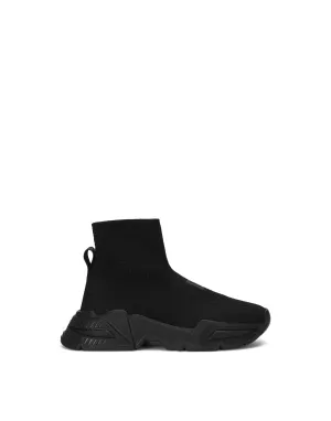 High-top slip-on sneakers in stretch mesh