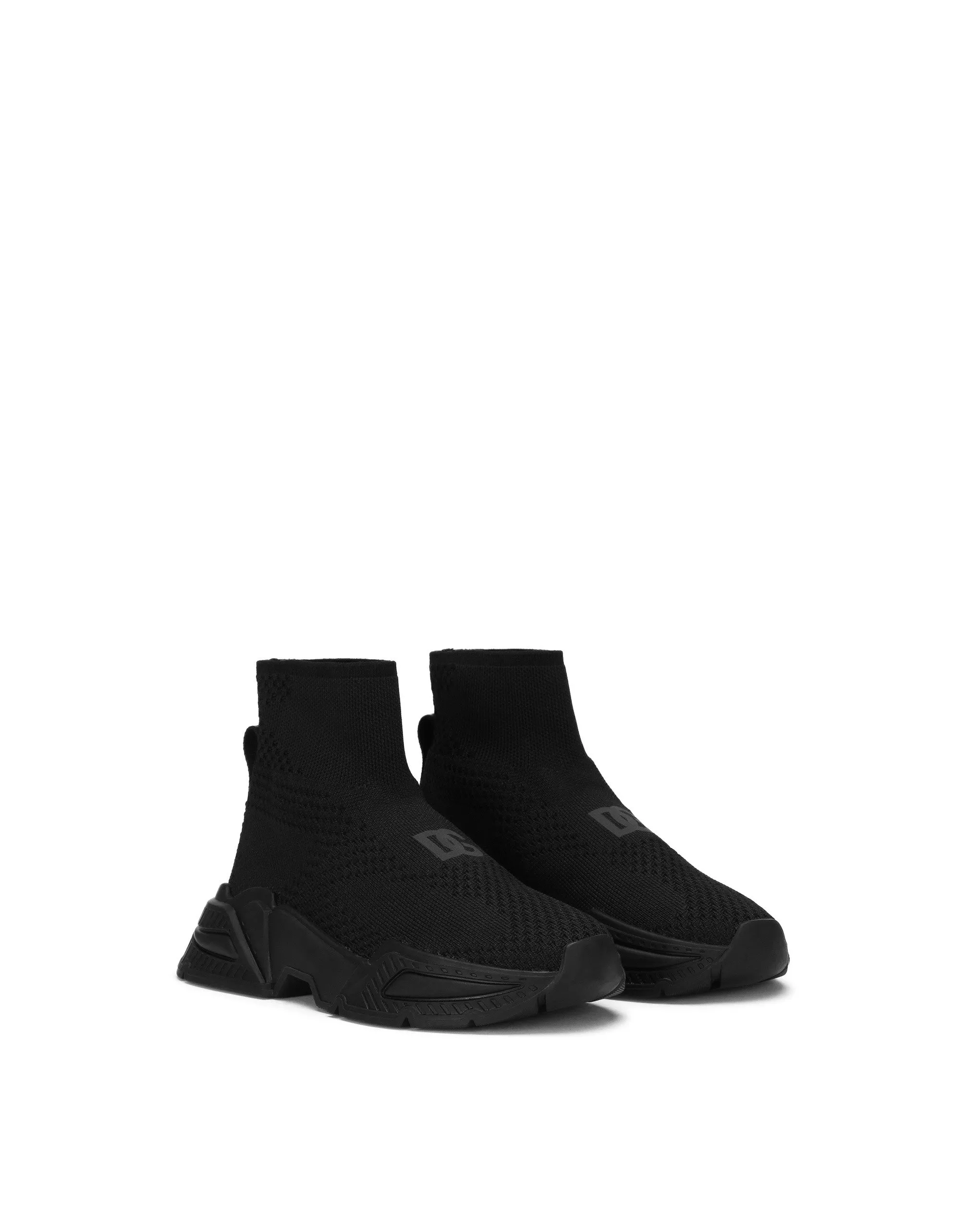 High-top slip-on sneakers in stretch mesh