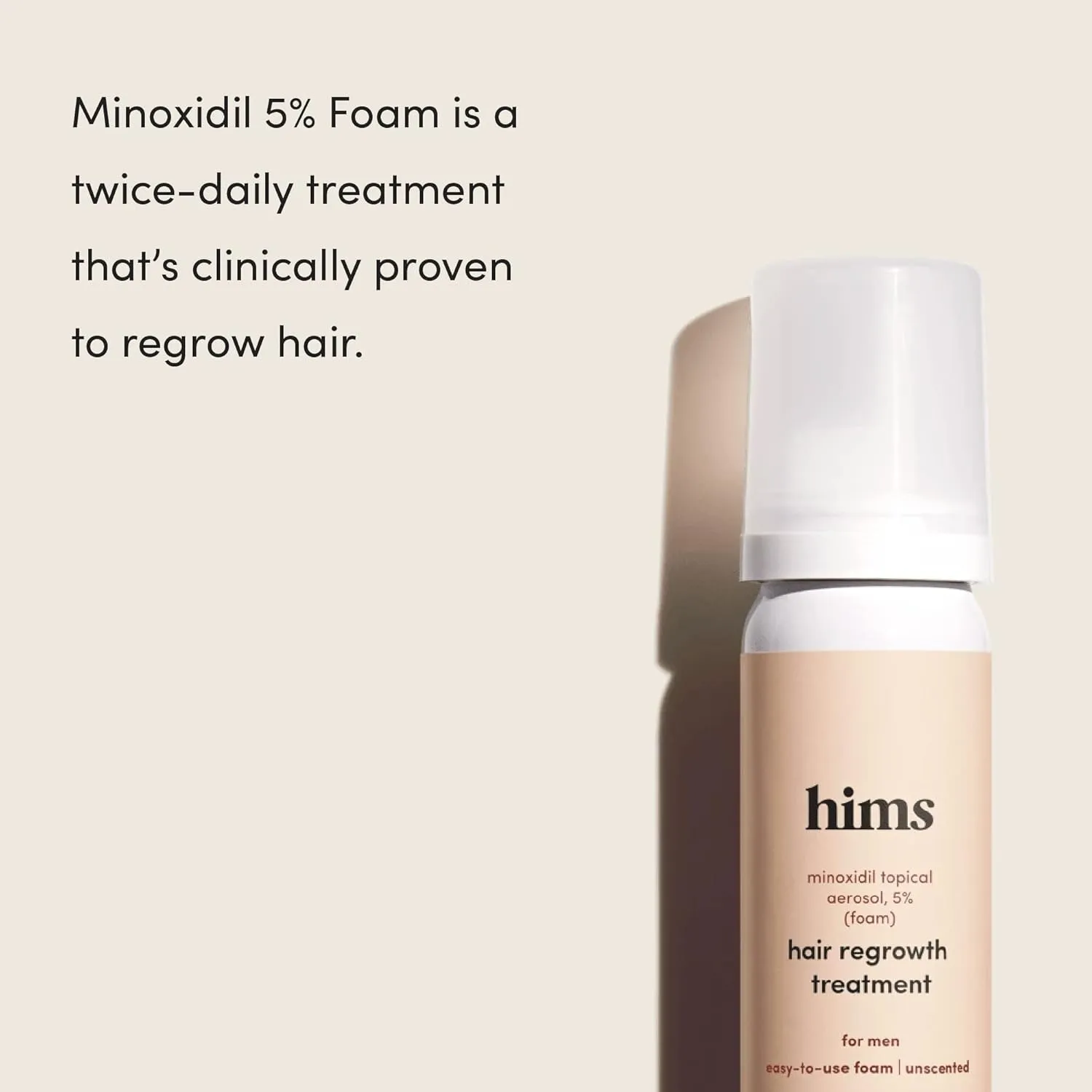 hims Topical Minoxidil Foam, 5% - Extra Strength Hair Growth Treatment for Men - Clinically Proven to Reduce Hair Loss in 3-6 Months - Unscented - 3 Pack, 3 Month Supply