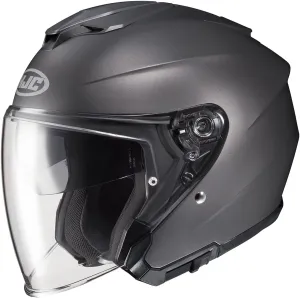 HJC i30 Solid Natural Motorcycle Helmet, DOT Approved (Semi Flat Titanium, Medium)