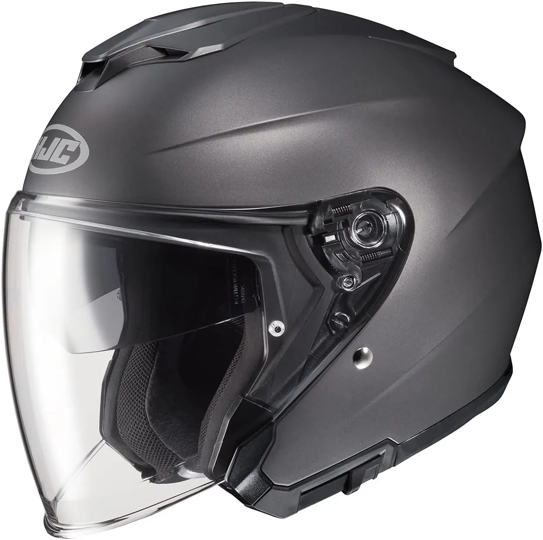 HJC i30 Solid Natural Motorcycle Helmet, DOT Approved (Semi Flat Titanium, Medium)