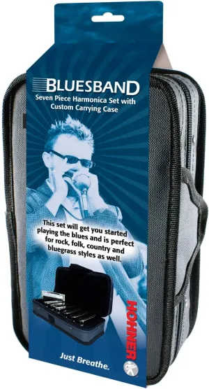 HOHNER Bluesband 7 Pack, Key of G, A, B Flat, C, D, E, and F with Case (1501/7)