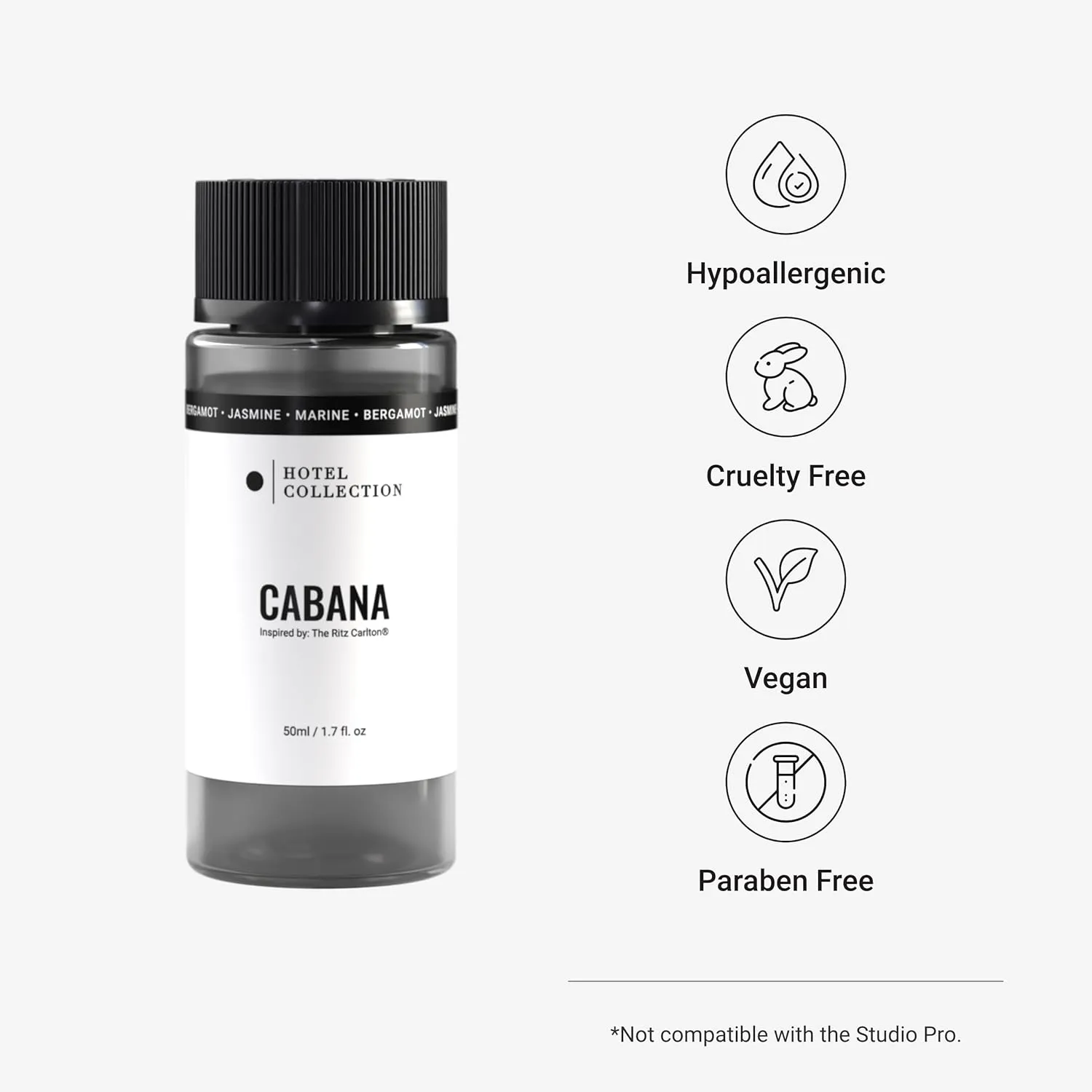 Hotel Collection - Cabana Essential Oil Scent - Luxury Hotel Inspired Aromatherapy Scent Diffuser Oil - Hints of Marine, Bergamont, & Jasmine - for Essential Oil Diffusers - 50mL