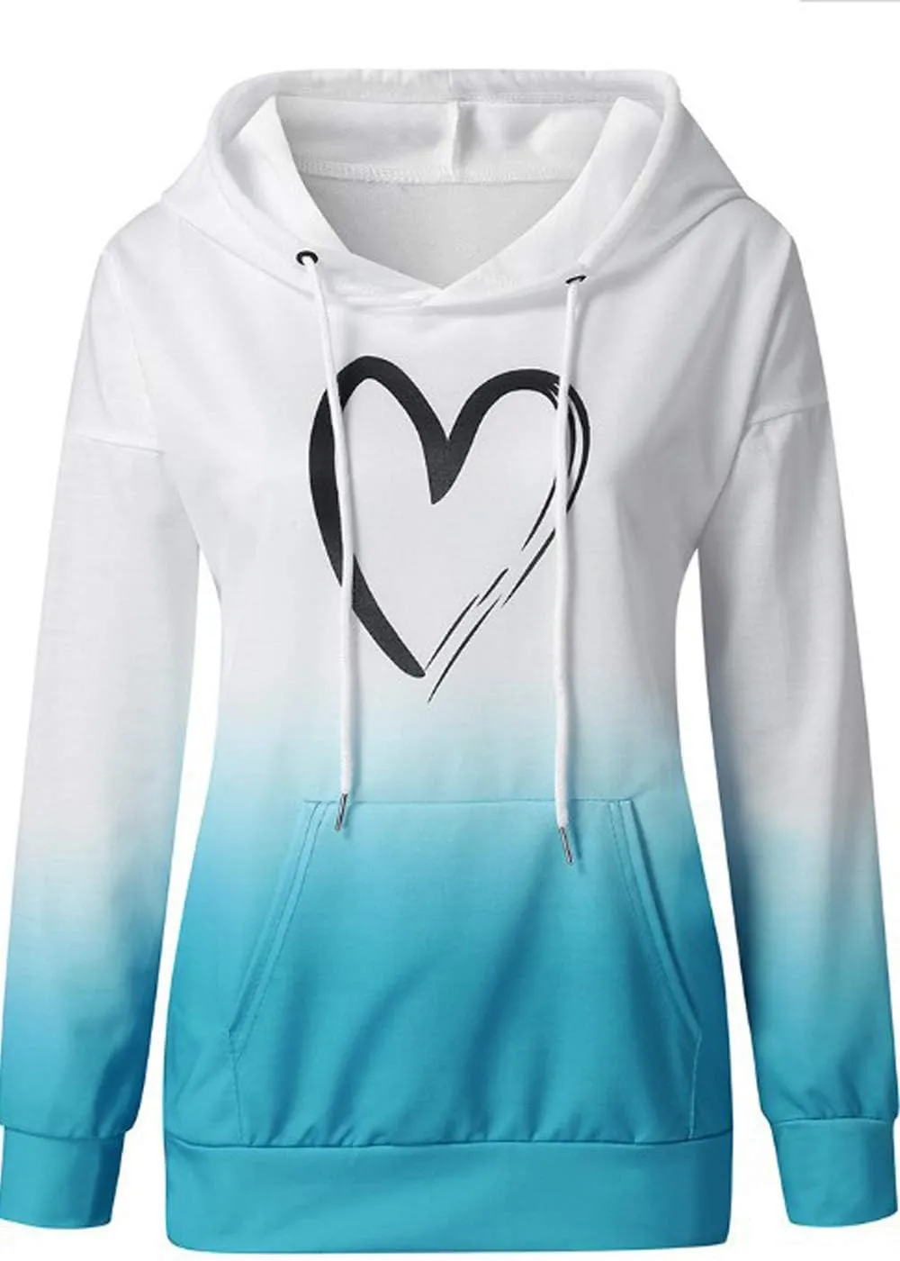 HVEPUO Womens Hoodies Fall Long Sleeve Drawstring Pullover Tops With Pockets Girls' Fashion Loose Casual Sweatshirt For Women