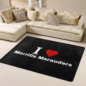 I Love Merrills Marauders Area Rug 4x6 Feet Rugs for Living Room Bedroom Soft Indoor Floor Rug Non-Slip Carpet
