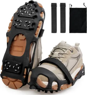 Ice Cleats Snow Traction Cleats Crampons for Shoes and Boots Men Women Anti Slip Ice Shoes Gripper Overshoe Slip-on Stretch Footwear
