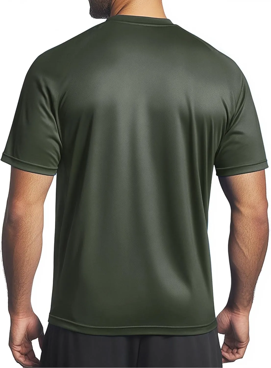 Instant Cooling Quick Dry Workout Shirt for Men Coolmax Moisture Wicking Performance Crew Neck Running Comfort
