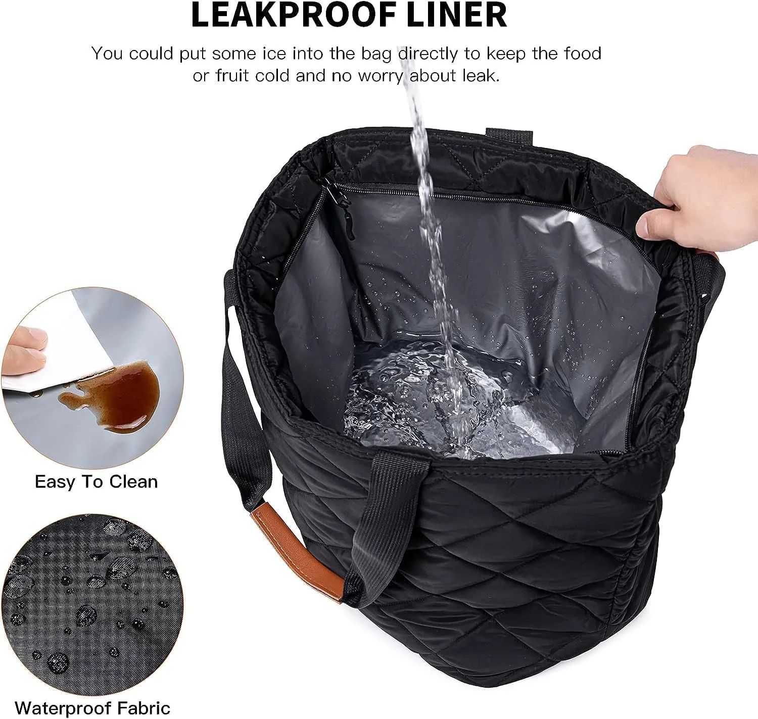 Insulated Cooler Tote Bag - Large, Reusable Grocery Bag - Ideal for Travel, Picnics & Delivery - Keeps Food Hot or Cold