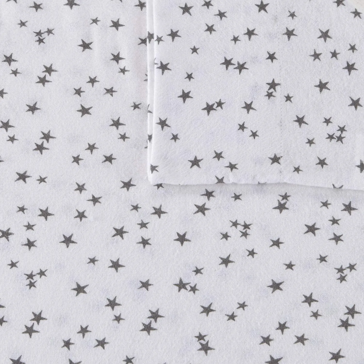 Intelligent Design Cozy Soft 100% Cotton Flannel Print Animals Stars Cute Warm, Ultra Soft Cold Weather Sheet Set Bedding, Twin XL, Grey Stars 3 Piece