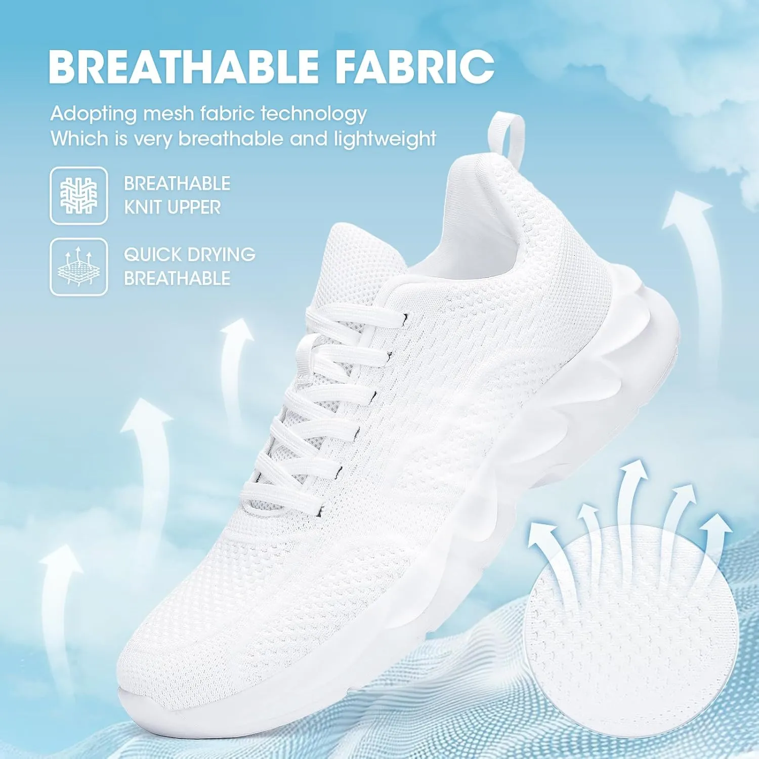 INYO Men Walking Shoes Lightweight Breathable Tennis Shoes Gym Fitness Casual Sneaker Jogging Outdoor Sport Running Shoes