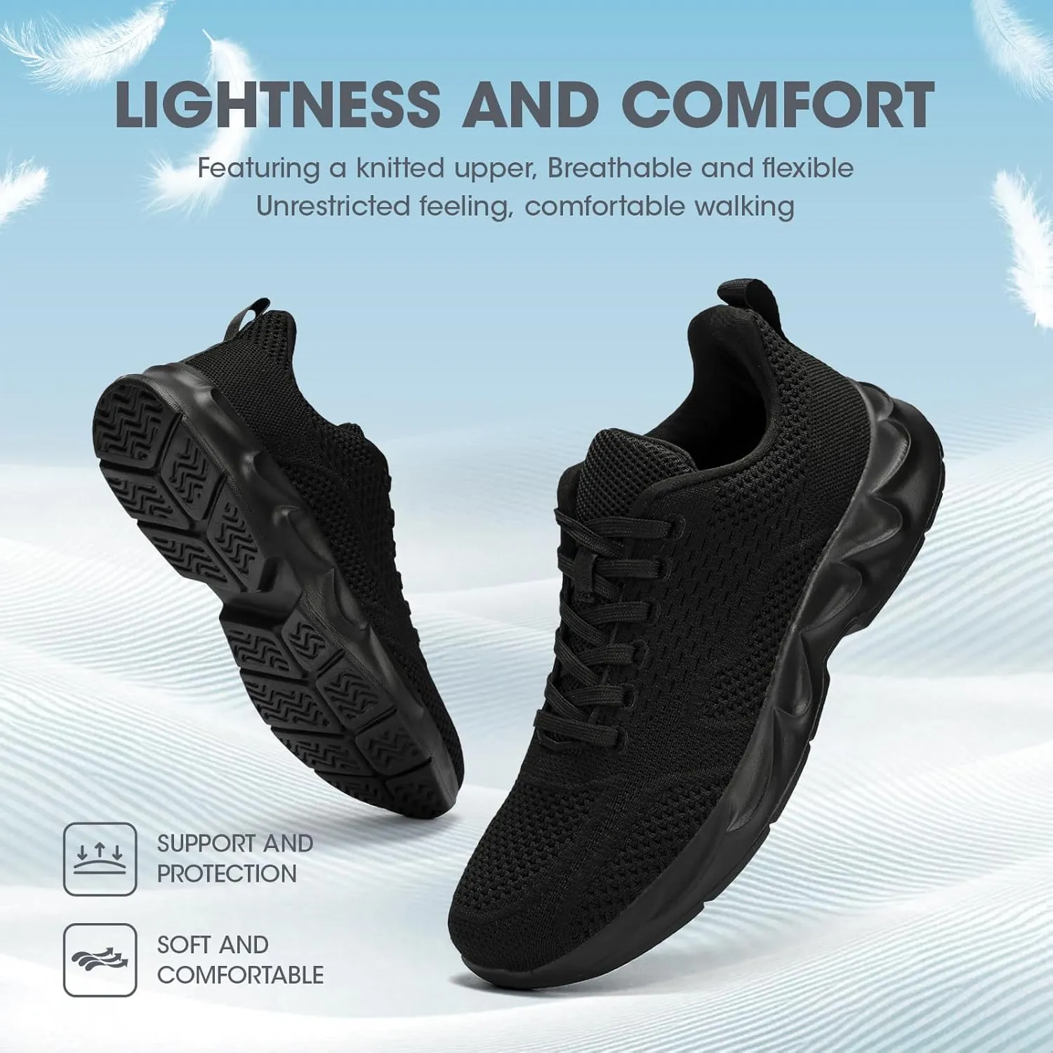 INYO Men Walking Shoes Lightweight Breathable Tennis Shoes Gym Fitness Casual Sneaker Jogging Outdoor Sport Running Shoes