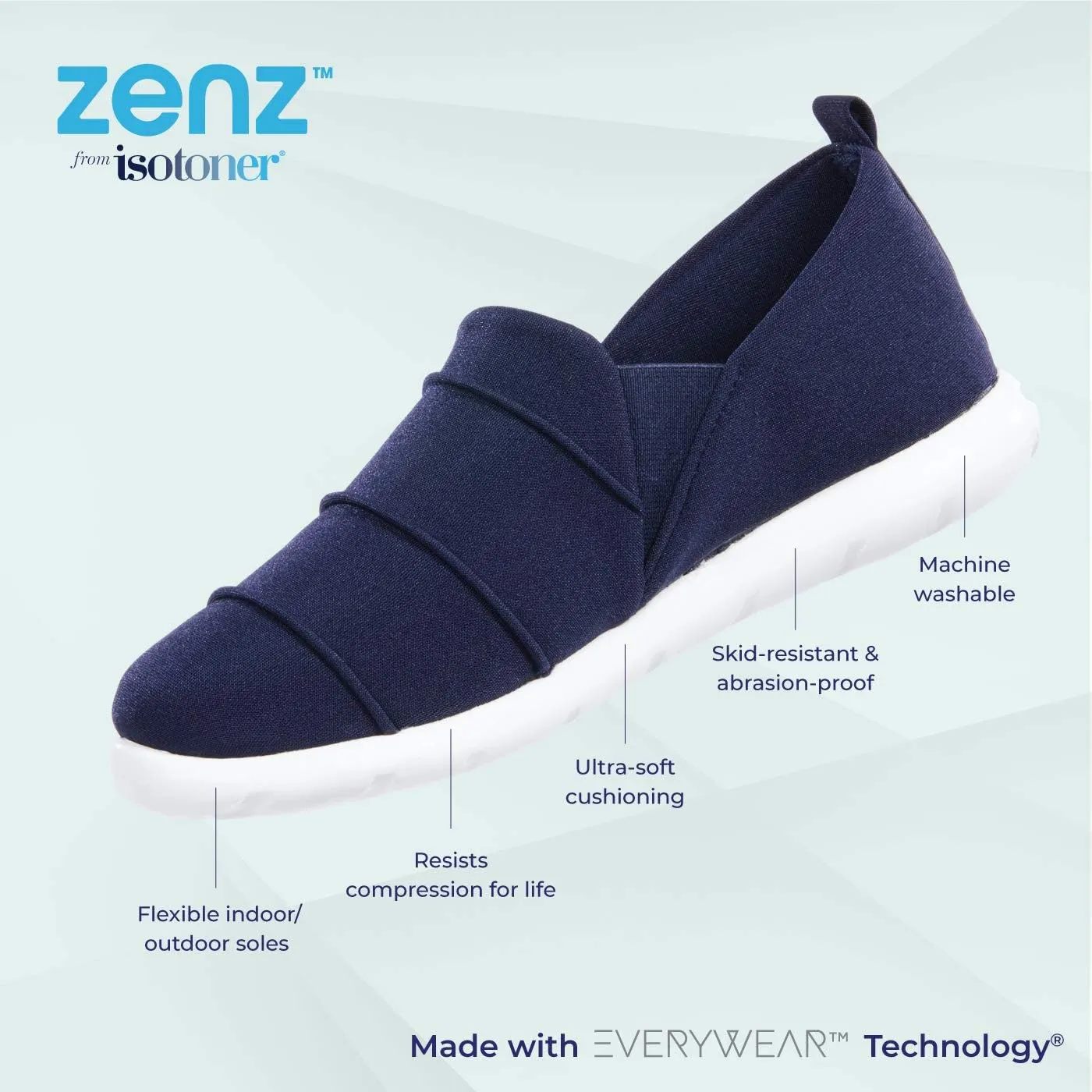 isotoner Zenz Women's Serenity Stretch Satin Slipper, Slip-On Shoe