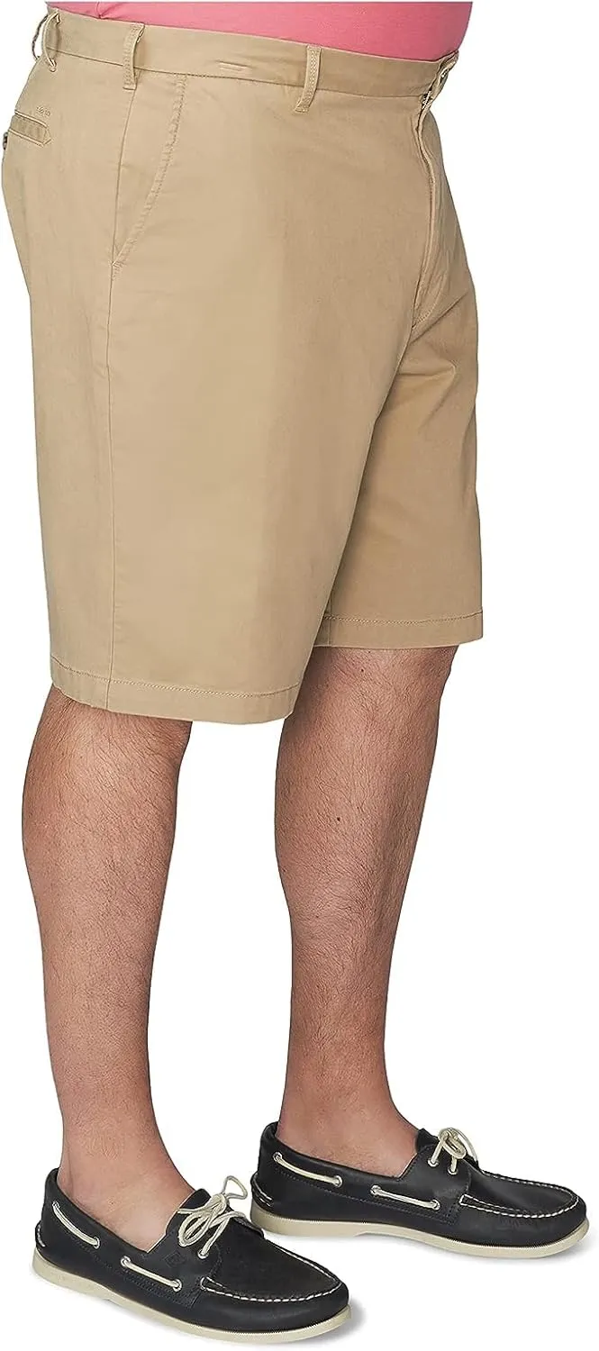 IZOD Men's Big & Tall Saltwater Flat Front Chino Short