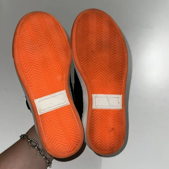 Jacadi Paris Leather Sneaker - Black/Orange 32 US Kids size 1