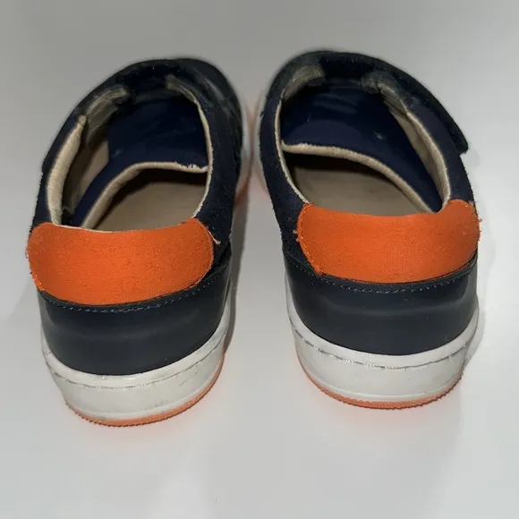 Jacadi Paris Leather Sneaker - Black/Orange 32 US Kids size 1