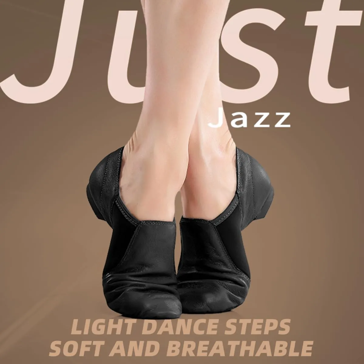 Jazz Shoes for Women Men PU Leather Unisex Slip-On Dance Shoes