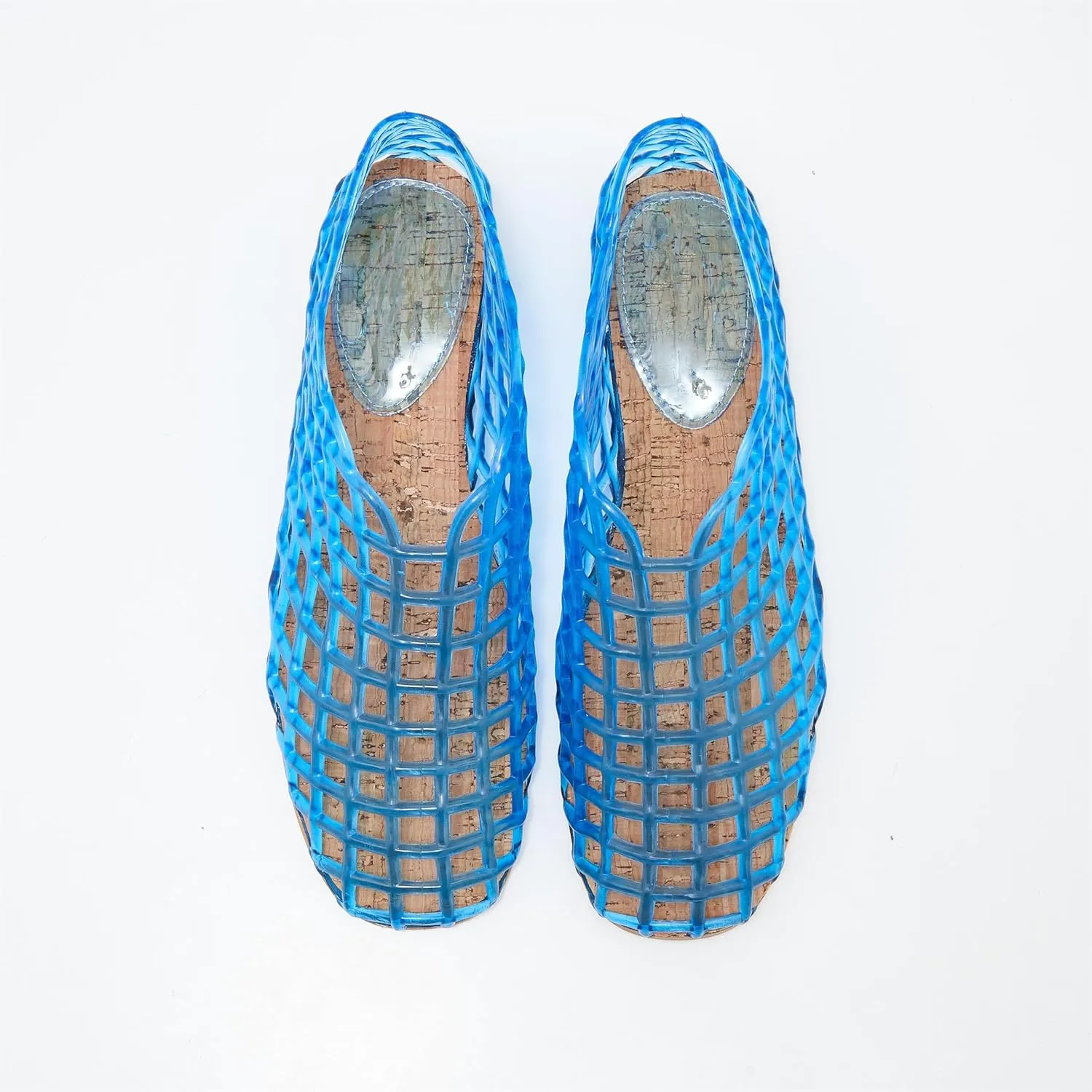 Jelly Mesh Ballet Flats for Women Clear Hollow Shoes Summer Beach Slip-on Ballerina PVC Jellies Shoes