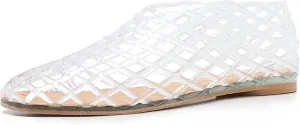 Jelly Mesh Ballet Flats for Women Clear Hollow Shoes Summer Beach Slip-on Ballerina PVC Jellies Shoes