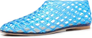 Jelly Mesh Ballet Flats for Women Clear Hollow Shoes Summer Beach Slip-on Ballerina PVC Jellies Shoes
