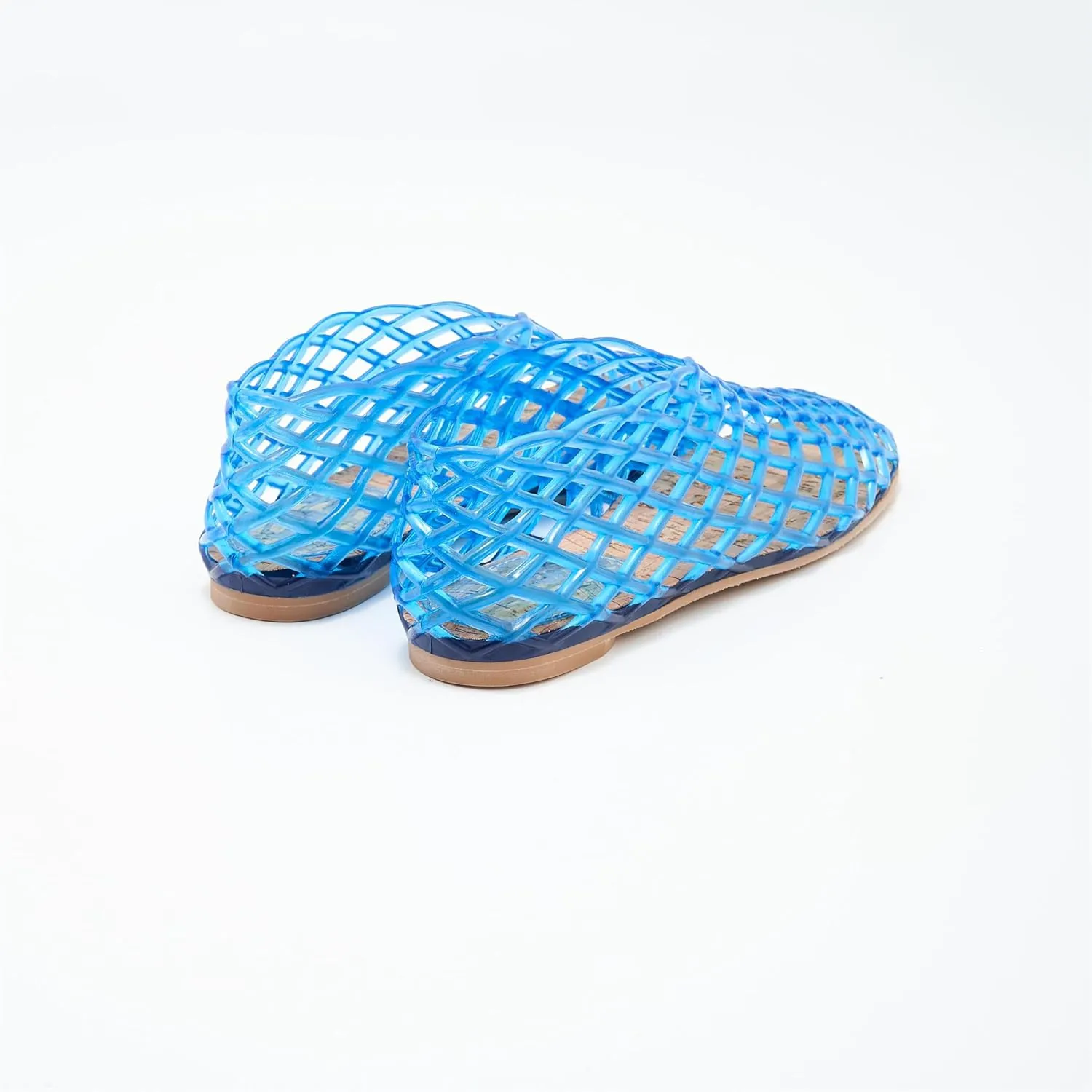 Jelly Mesh Ballet Flats for Women Clear Hollow Shoes Summer Beach Slip-on Ballerina PVC Jellies Shoes