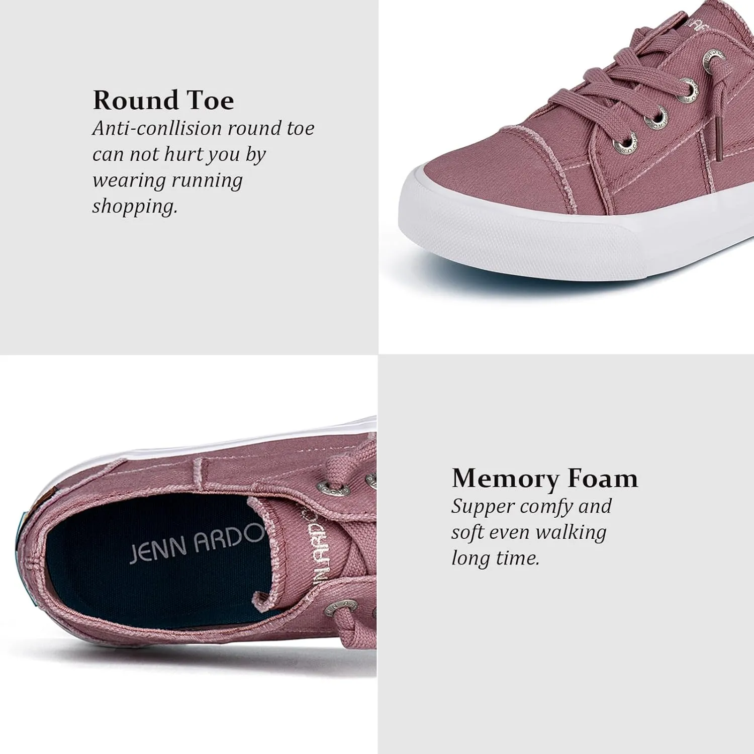 JENN ARDOR Womens Slip On Sneakers Low Tops Canvas Shoes for Women Casual Tennis Shoes Play Sneakers Fashion Shoes